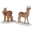 Polyresin figurines for a Lemax Village tabletop display. Designed to look like a trio of deer standing on snow