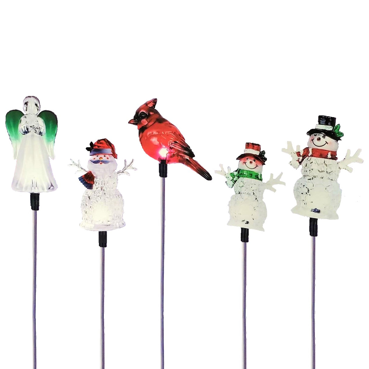 Solar-Powered LED Winter Icon Acrylic Garden Stake