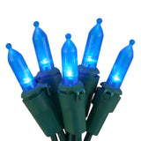 An up close look at mini blue LED lights.