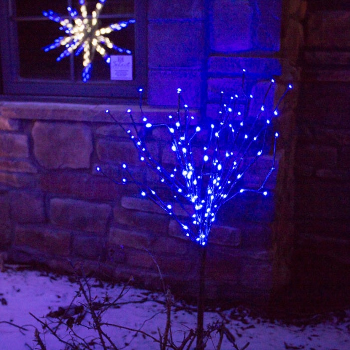 36" LED Twinkle Light Burst Twig Bush Light-Up Wire Decor