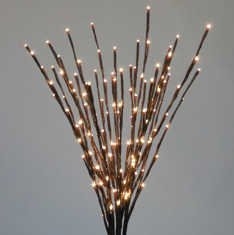 36" LED Twinkle Light Burst Twig Bush Light-Up Wire Decor