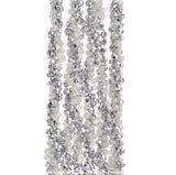9' Silver and White Iridescent Twisted Bead Garland