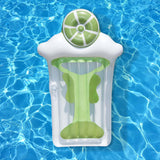 Pool float lounger shaped like a martini glass with a lime on top.