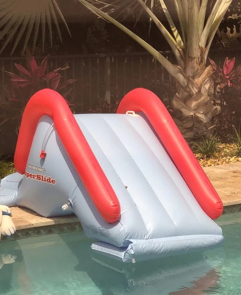 Inflatable pool slide for kids.