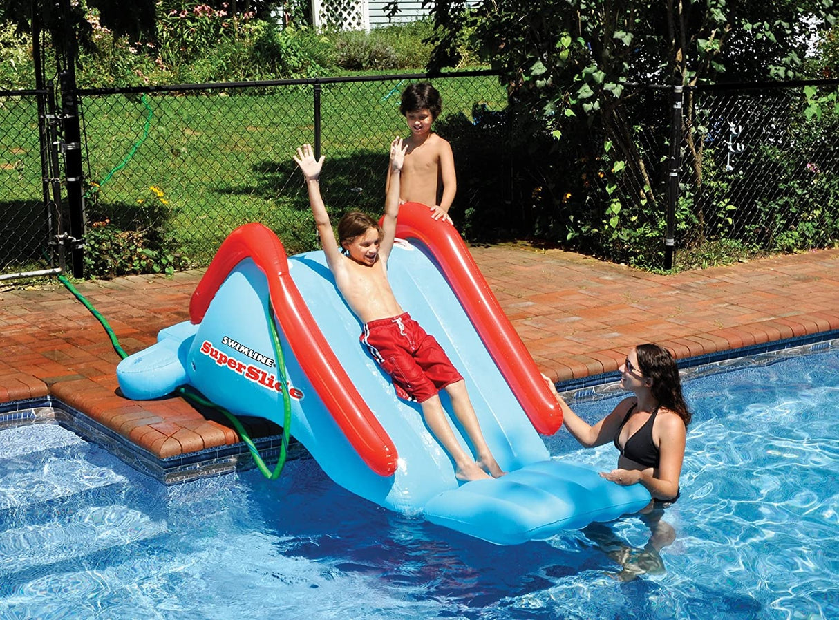Inflatable pool slide for kids.