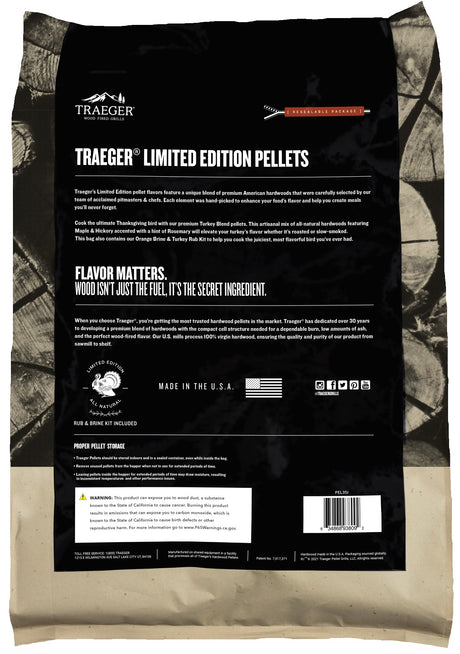 Traeger Turkey Blend with Brine Wood Pellets 20 lb. Bag