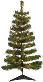 Artificial tree pre-lit with clear lights.