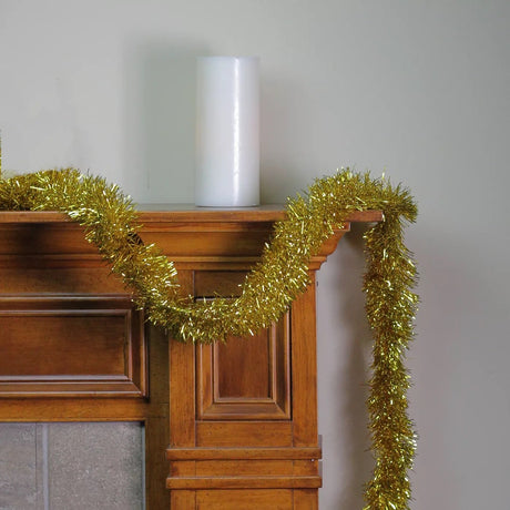 15' Gold Tinsel Christmas Garland