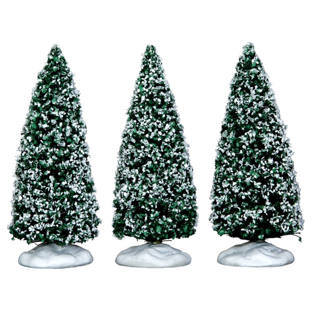 Village accessories for a Lemax display. Designed to look like three snow-covered trees.