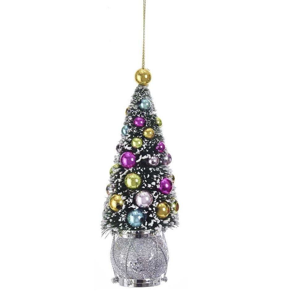 6" Sisal Tree with Ball and Drum Ornament