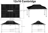 12' x 16' Cambridge Nutmeg Hard Top Gazebo
