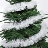 Silver and white decorating tinsel.