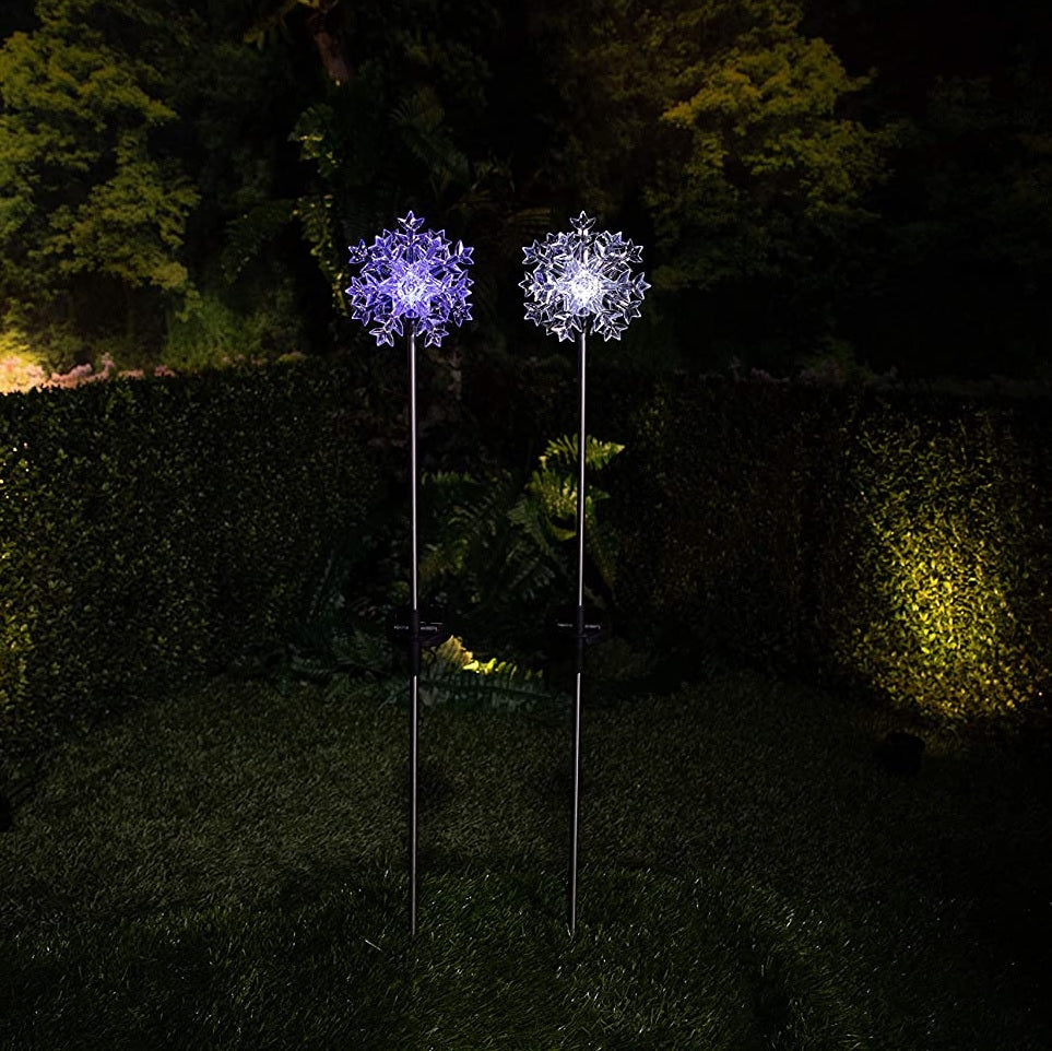 Solar Powered Motion LED Snowflake Garden Light