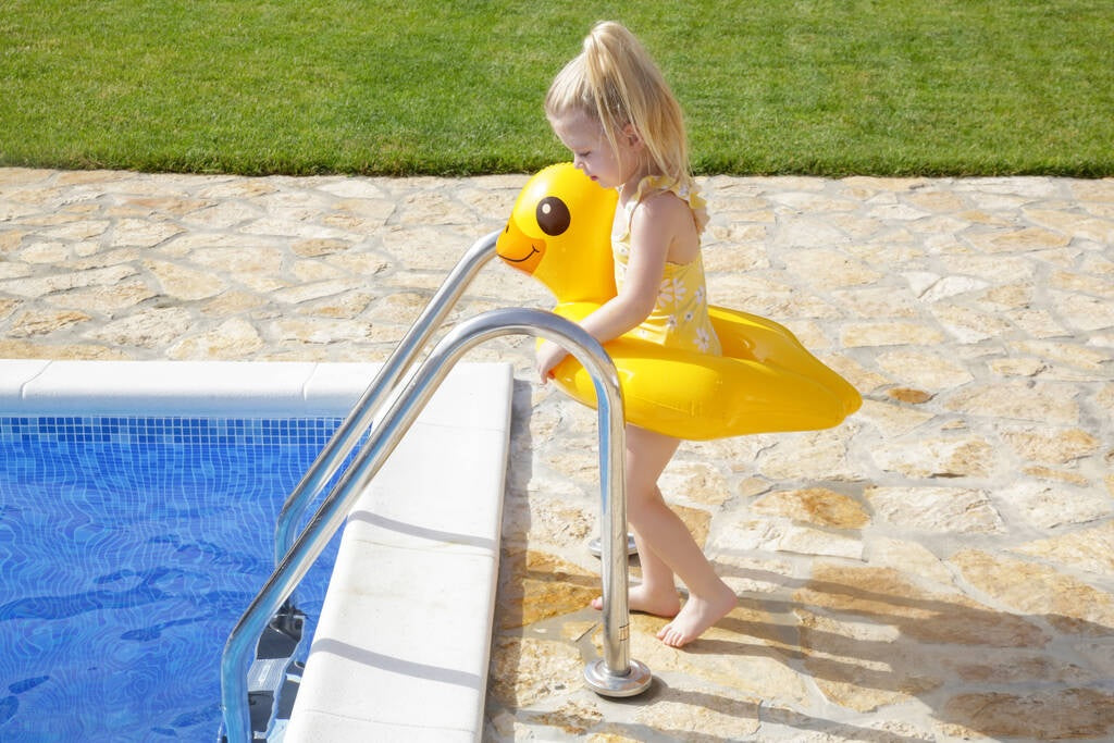 Inner tube for kids shaped like a duck.