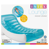 Light blue and white inflatable pool chair.