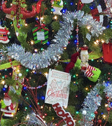 12' Fancy Embossed Laser Silver Tinsel Christmas Garland