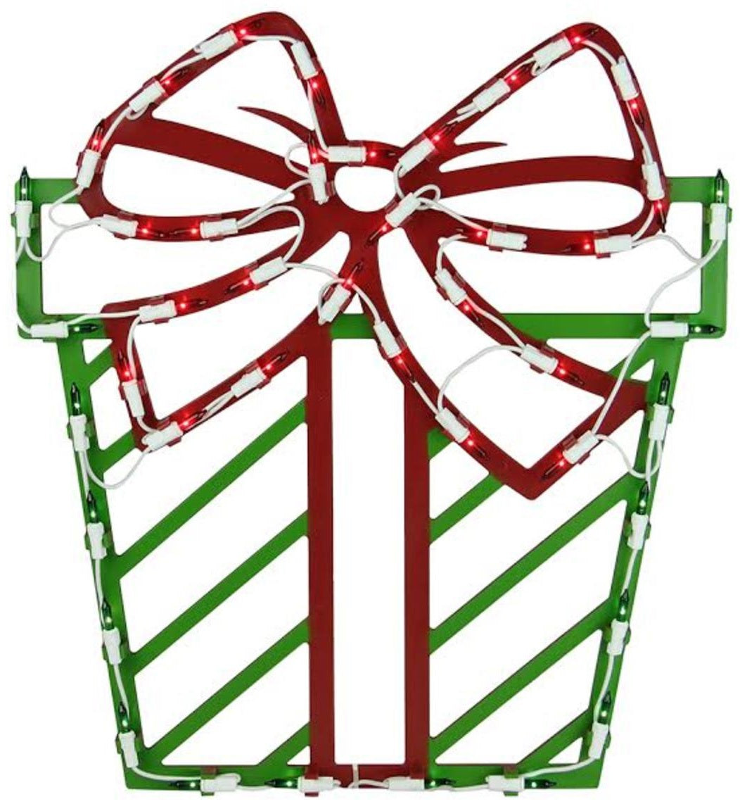 Illuminated Present Window Silhouette
