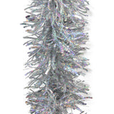 12' Fancy Embossed Laser Silver Tinsel Christmas Garland