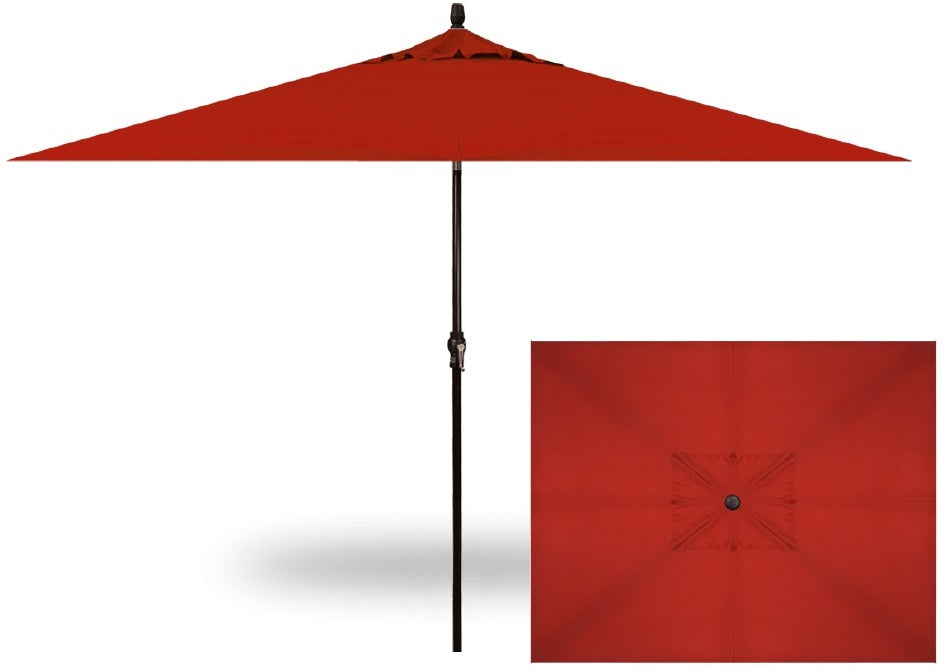 6.5' x 10' Rectangular Market Black Frame Really Red Canopy Umbrella