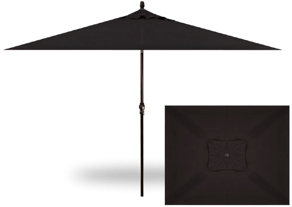 6.5' x 10' Rectangular Market Black Frame Black Canopy Umbrella