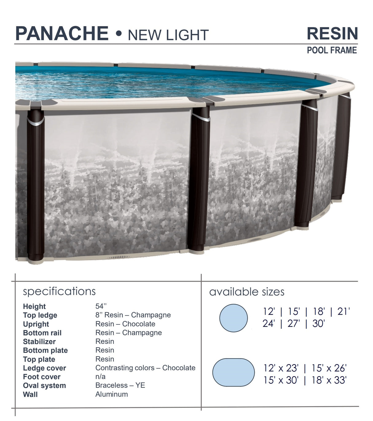 Vogue Panache 54" Resin Above Ground Swimming Pool