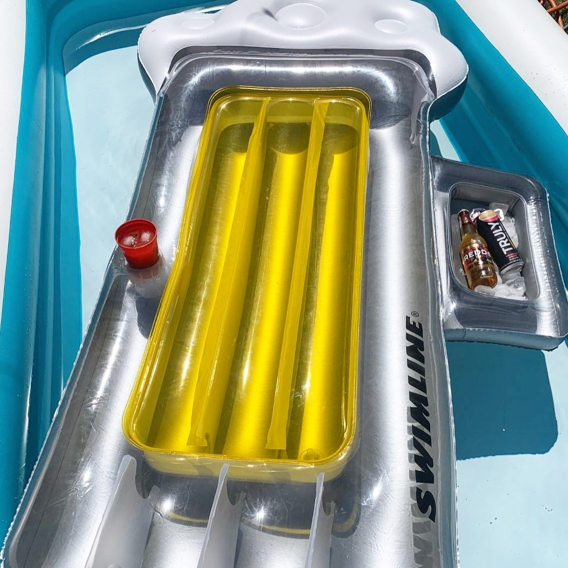 Swimline Inflatable Beer Mug Pool Float with Ice Chest