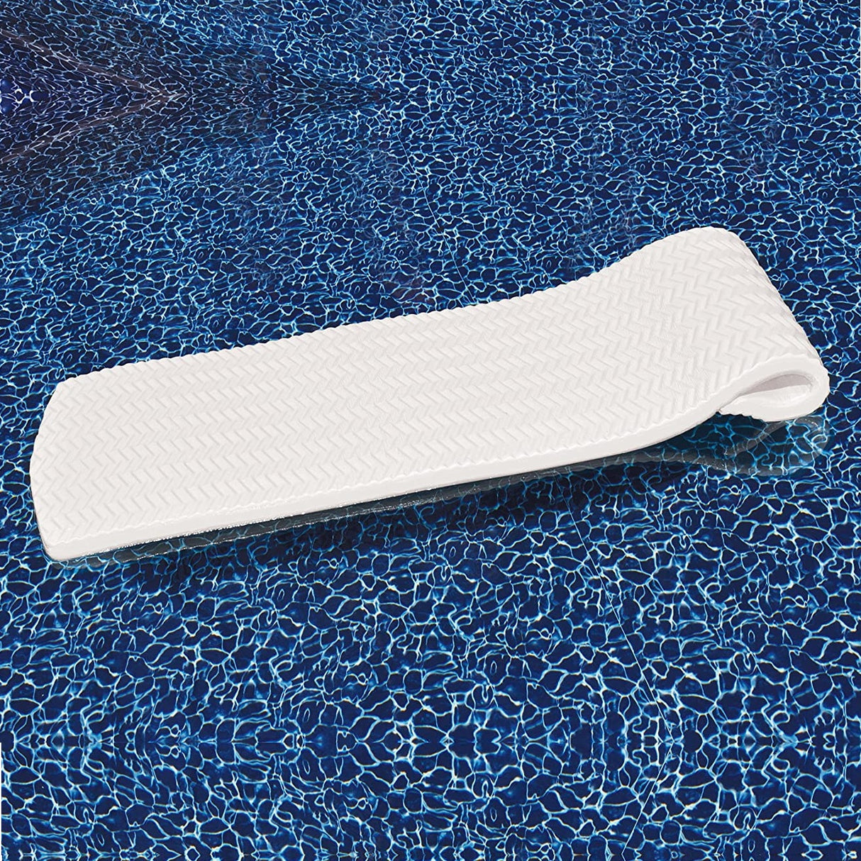 White vinyl foam pool mattress float.