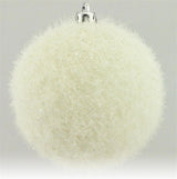 100MM Flocked Hair Glitter Ball Ornament