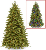 Artificial tree with dual lights. Lights change from warm white to multi-colored.