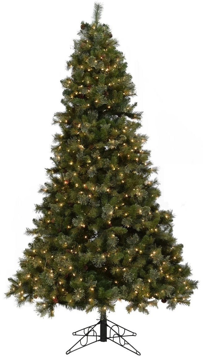Artificial tree pre-lit with clear lights.