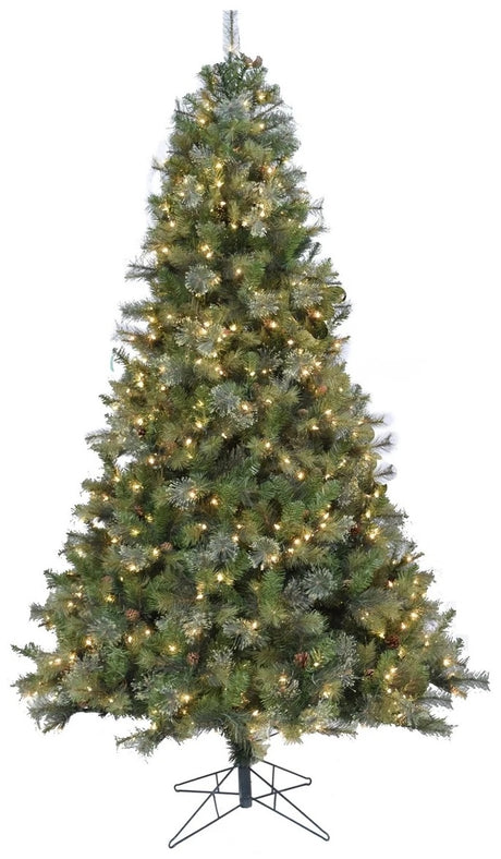 Artificial tree pre-lit with clear lights.