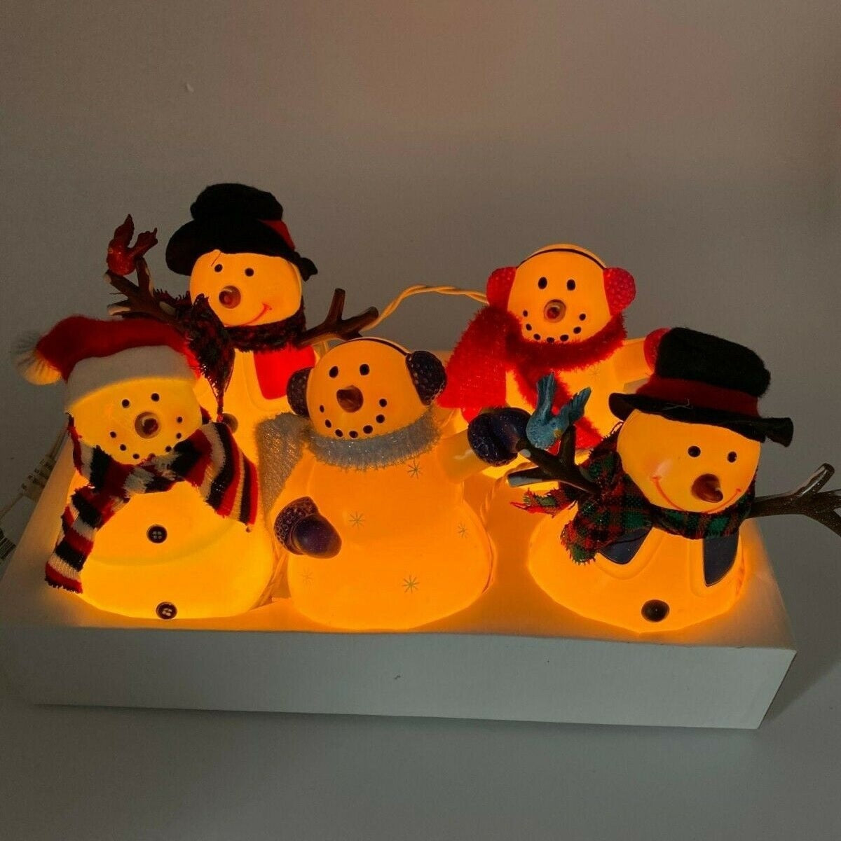 Set of 5 Lighted Snowman Driveway Markers