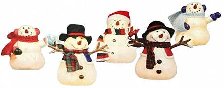Set of 5 Lighted Snowman Driveway Markers