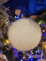 100MM Flocked Hair Glitter Ball Ornament