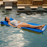 Blue foam pool mattress.