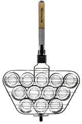 Big Green Egg Stainless Steel Mini-Burger Slider Basket with Detachable Handle