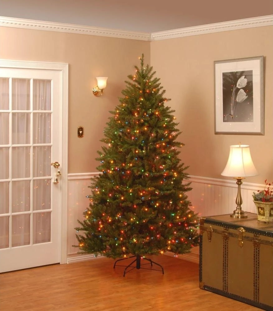 Pre-lit artificial tree.