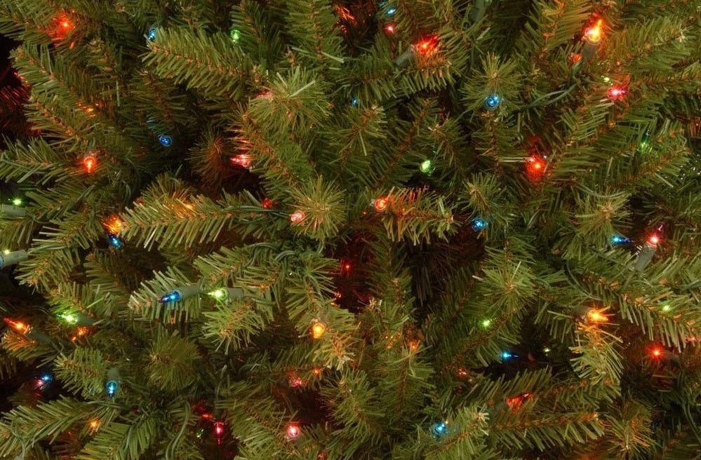 Pre-lit artificial tree.