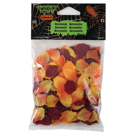 Polyester leaves for a Lemax display. The leaves are red, yellow, orange and ombre. Scatter these over your Lemax display to make it look like it's Fall.