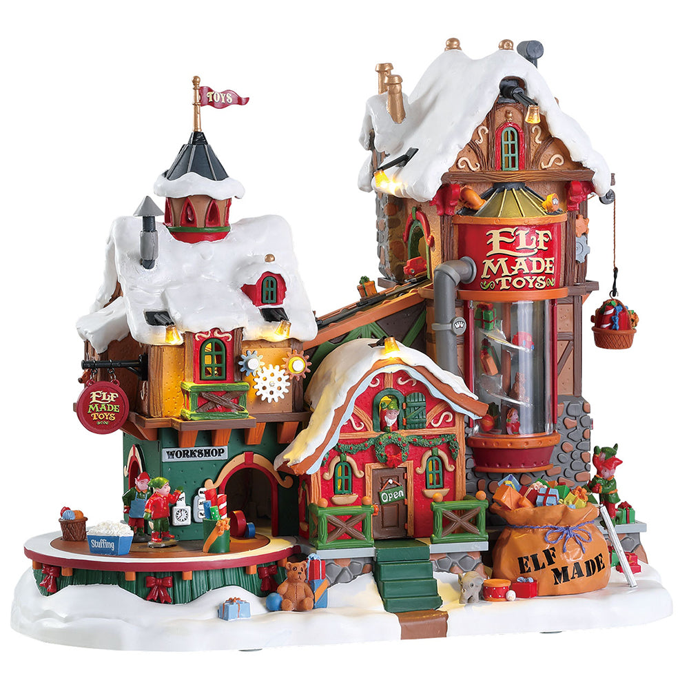  Lemax Santa's Wonderland Elf Made Toy Factory Sights & Sounds, Lemax Christmas Village