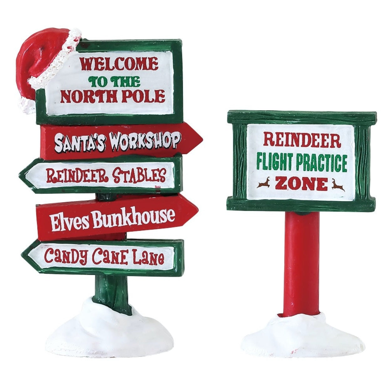 Lemax Santa's Wonderland: North Pole Signs, Set of 2 #74325