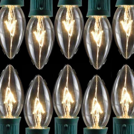 Set of 25 Transparent C9 Christmas Lights