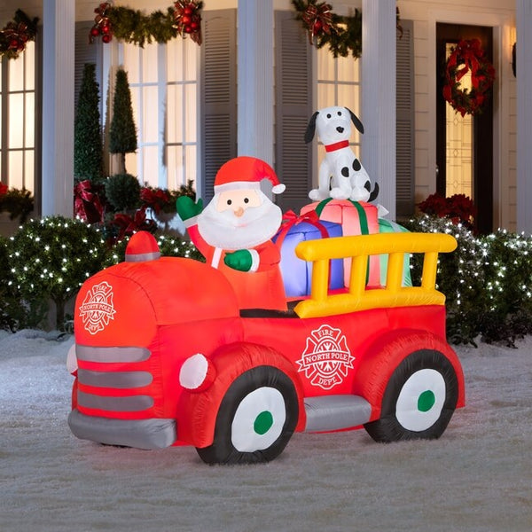 Fire Truck Christmas Yard Decoration 
