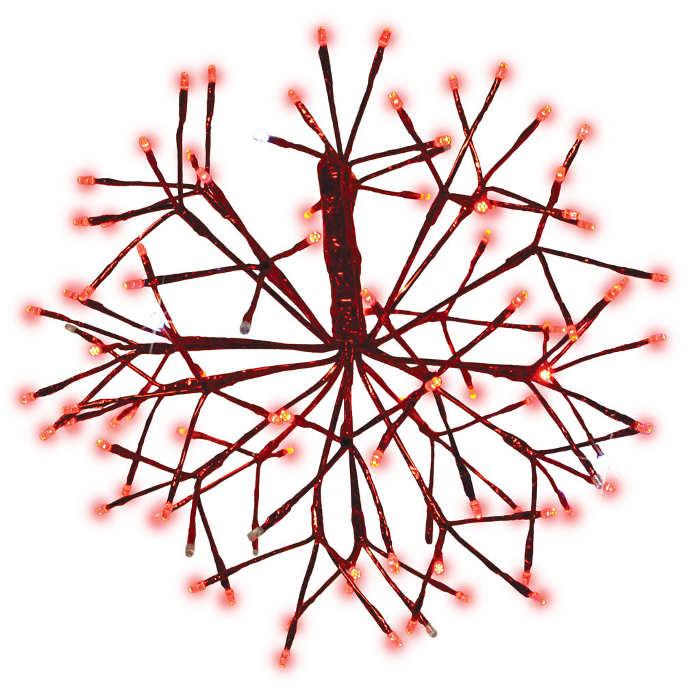 16" LED Shimmering Lighted Spheres-Red/Pure White