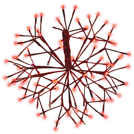 16" LED Shimmering Lighted Spheres-Red/Pure White
