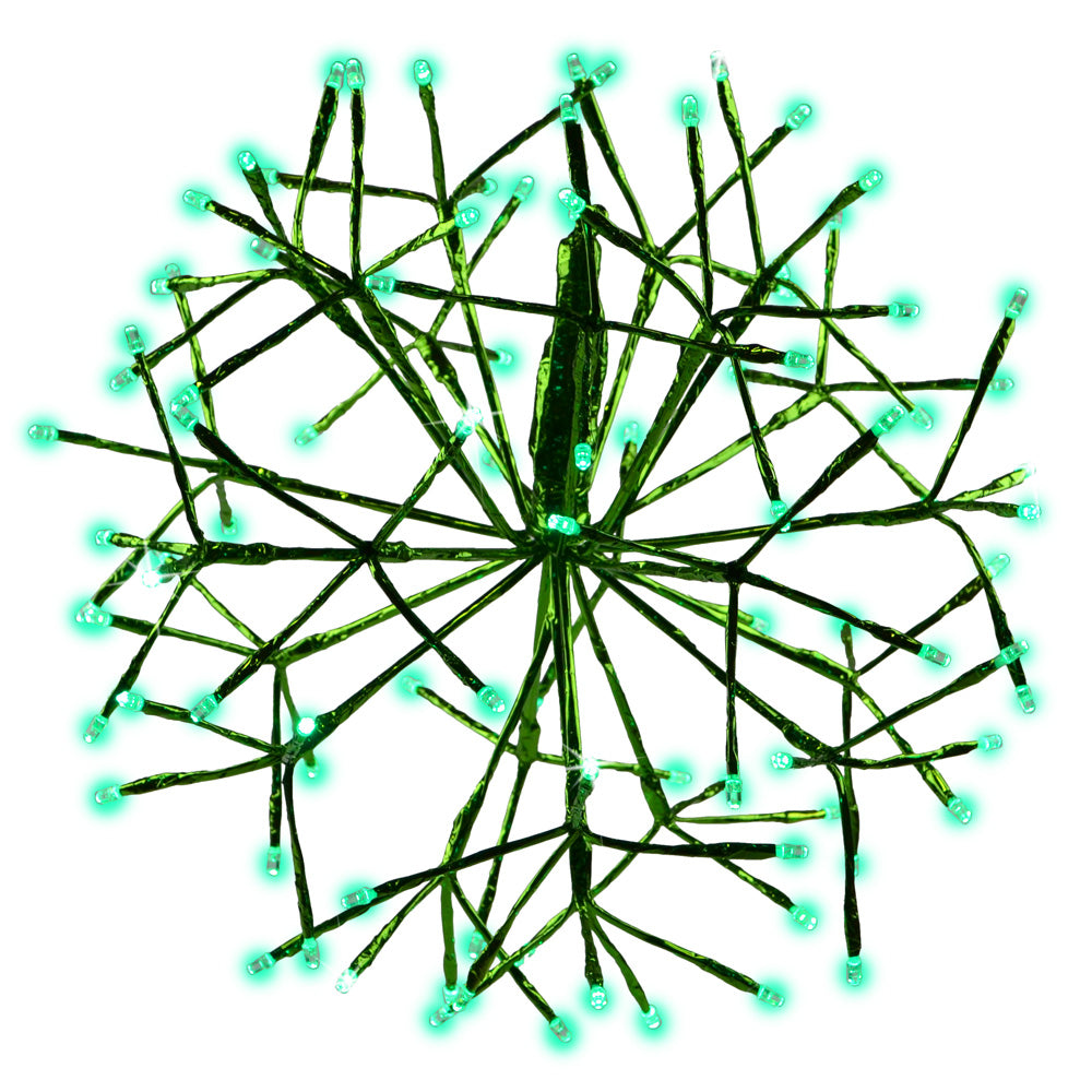 16" LED Shimmering Lighted Spheres-Green/Pure White