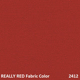 6.5' x 10' Rectangular Market Black Frame Really Red Canopy Umbrella