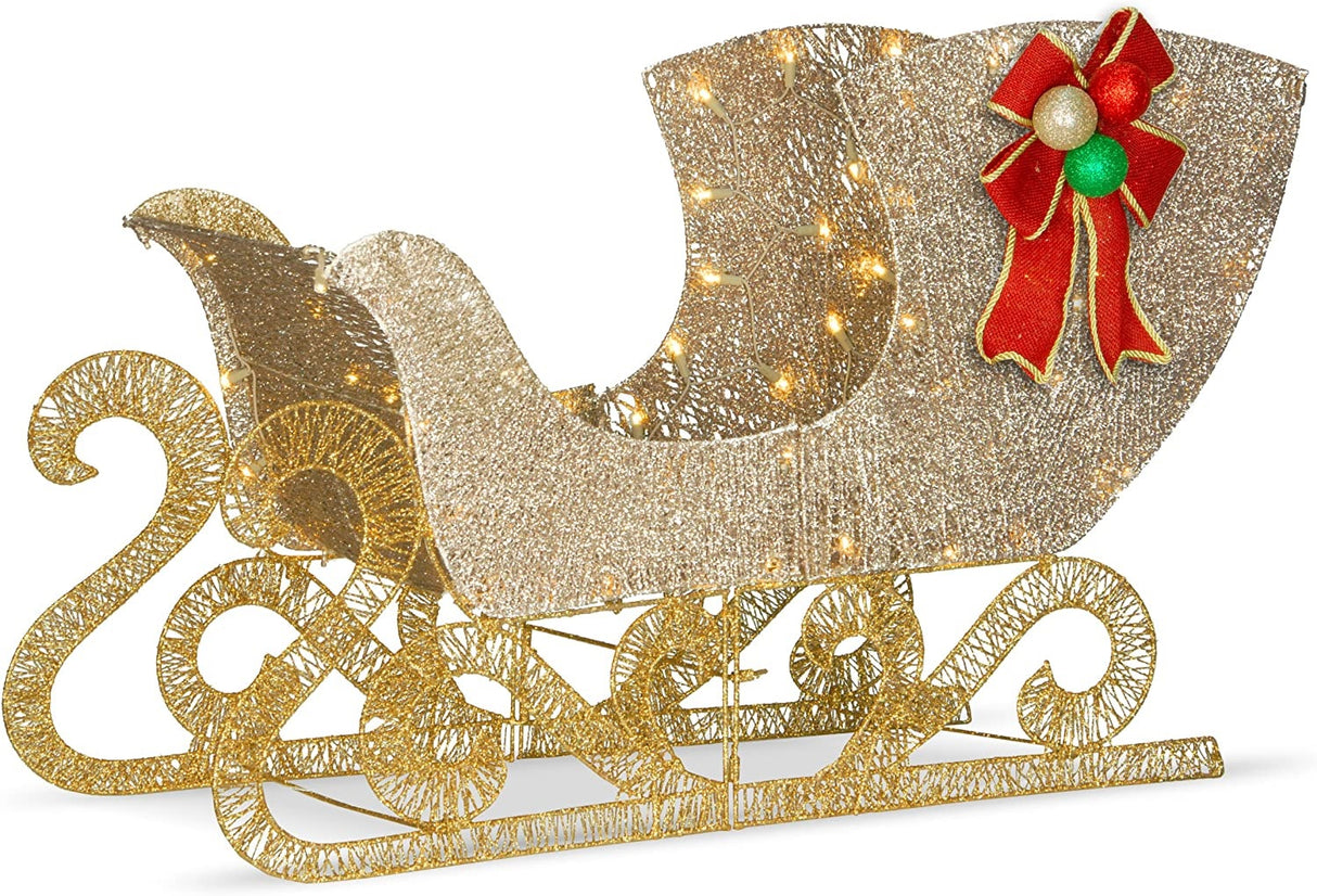 Crystal Splendor LED Sleigh Lawn Sculpture
