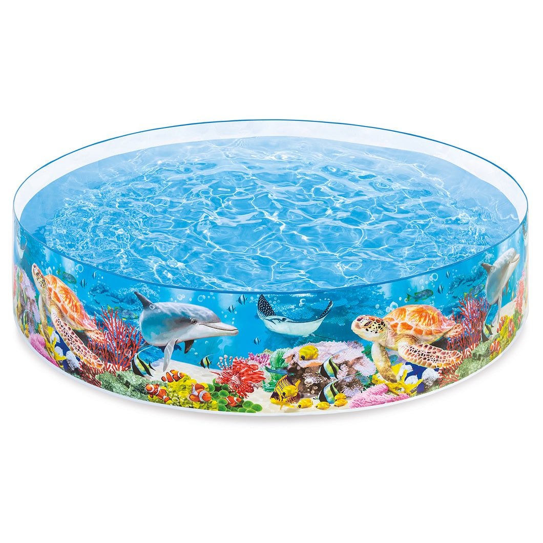 Intex 8' x 16" Deep Blue Sea Plastic Snapset Kiddie Pool
