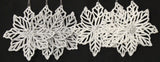 3-Pack of Silver/White Glitter Poinsettia Ornaments